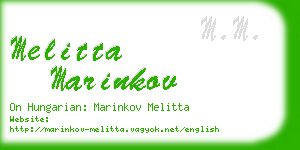 melitta marinkov business card